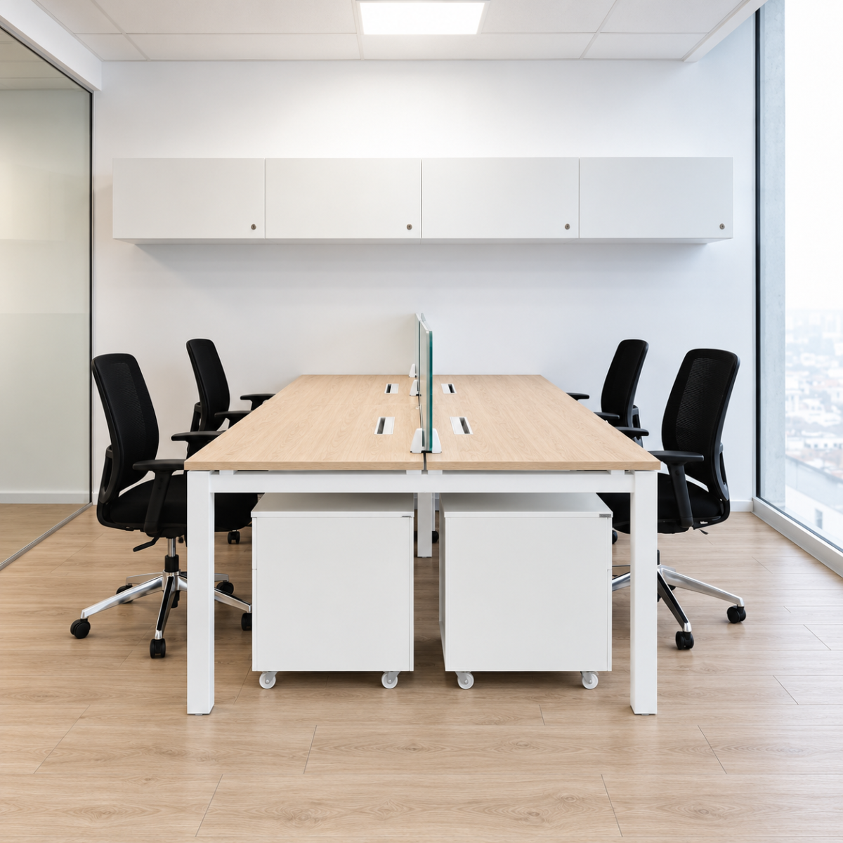 Bench Quadra de 4 | Escritorios Modulares VISSO