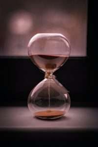 close up of hourglass