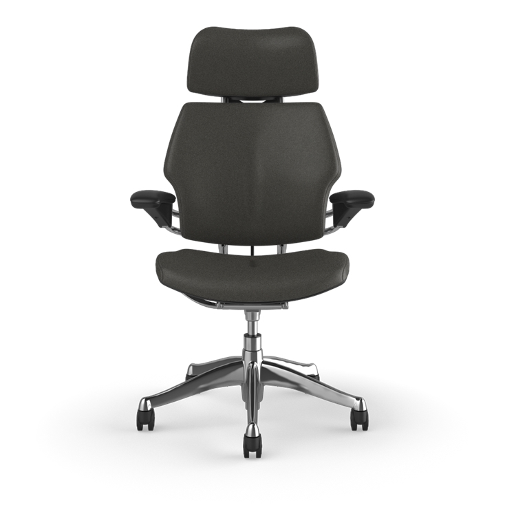 Silla Freedom con cabecera de Humanscale - Cuero natural Ticino Charcoal 2 Silla Freedom con cabecera de Humanscale | Sillas ergonomicas VISSO