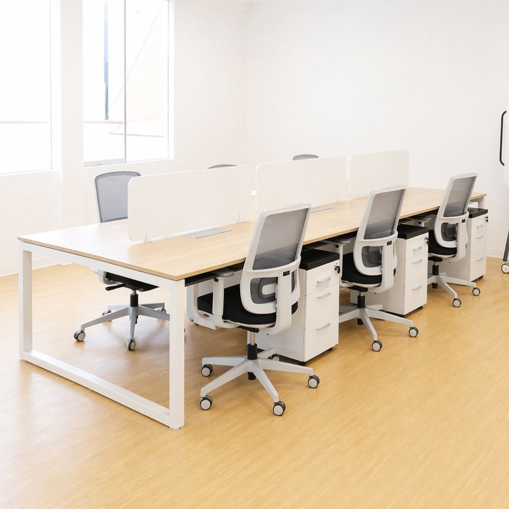 Bench Abaco+ Para  6 puestos de trabajo – Diseño en «O» modular