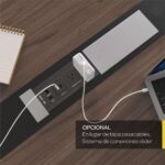 Caja de tomas Slider (2 tomas eléctricas, 2 cargadores USB A+C, 1 toma HDMI, 1 toma de conexión red Ethernet